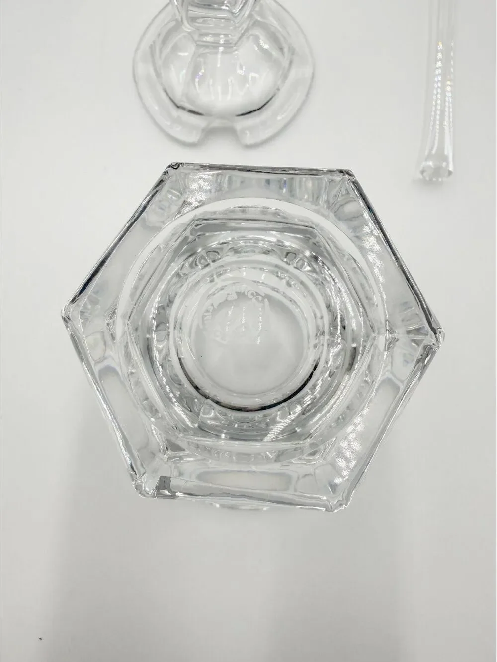 Pair of Baccarat Crystal Harcourt Missouri Jam Jars Lidded with Spoons